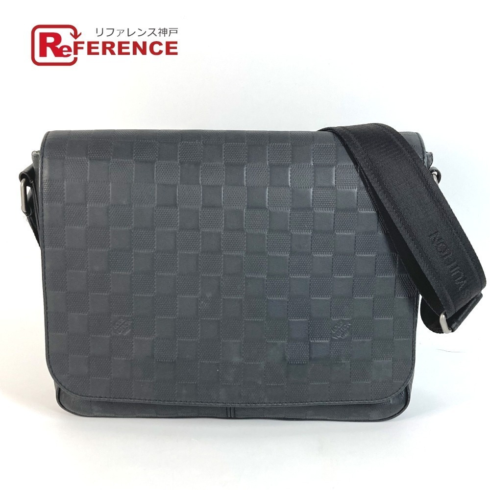 LOUIS VUITTON Damier Infini Black District Messenger Bag Flap Crossbody